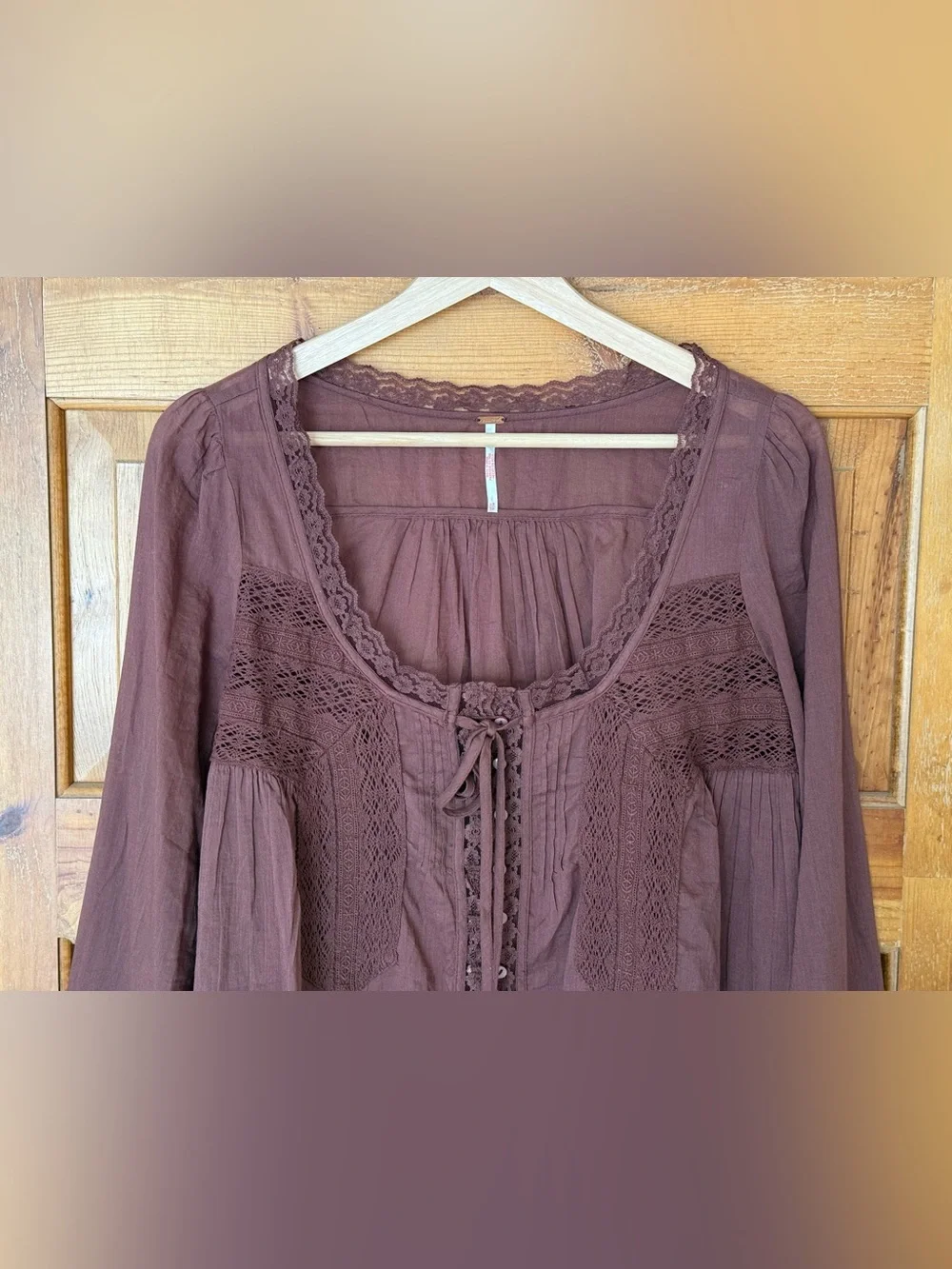 NWOT Free People Forevermore top in brown size XS